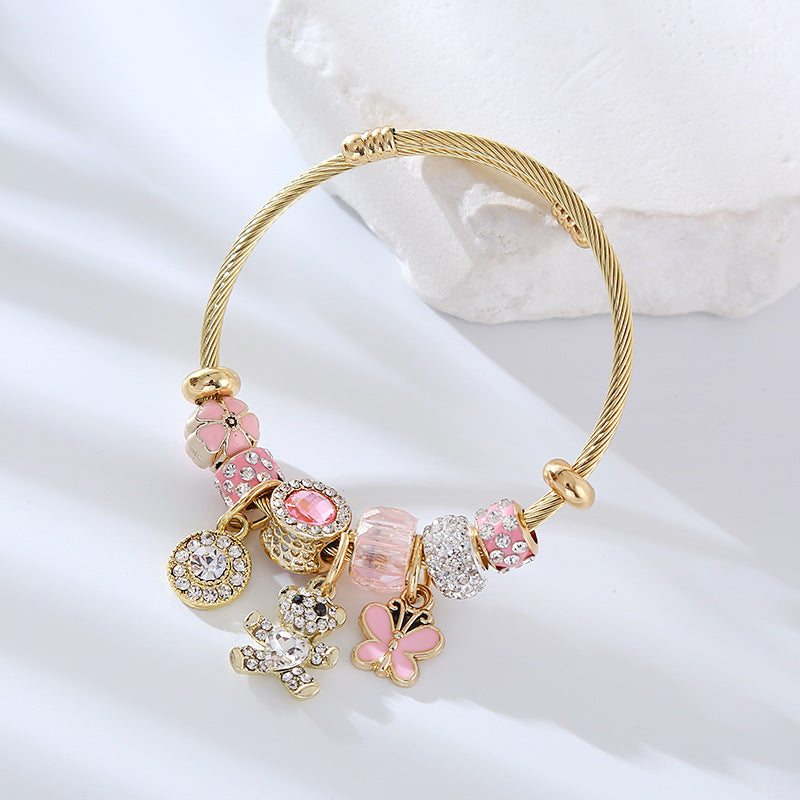 New Stainless Steel Alloy Gold Bracelet Pendant